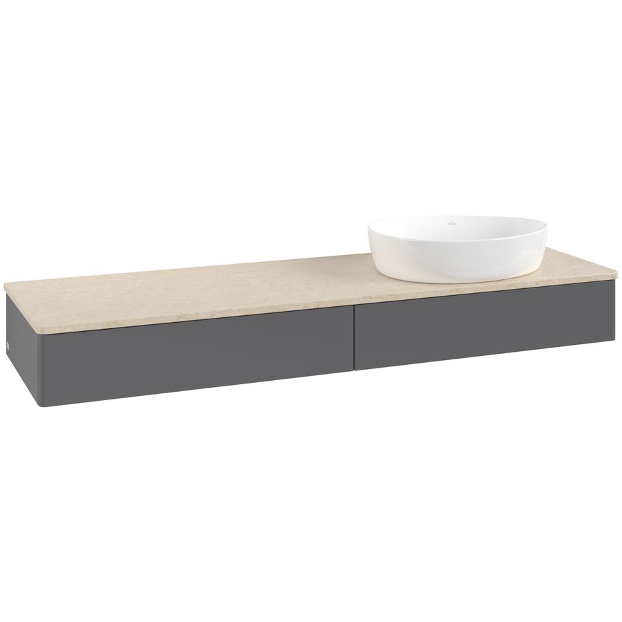 Wastafelonderkast Antao 1600x190x500mm Antr. Matt Lacquer L16013GK