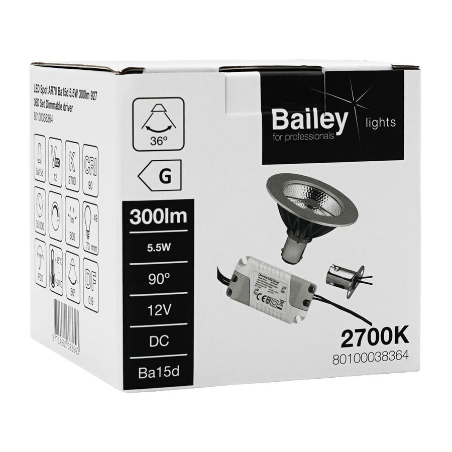 LED-lamp AR70 Dim set Ba15d 5.5W 300lm 35W 927 36D