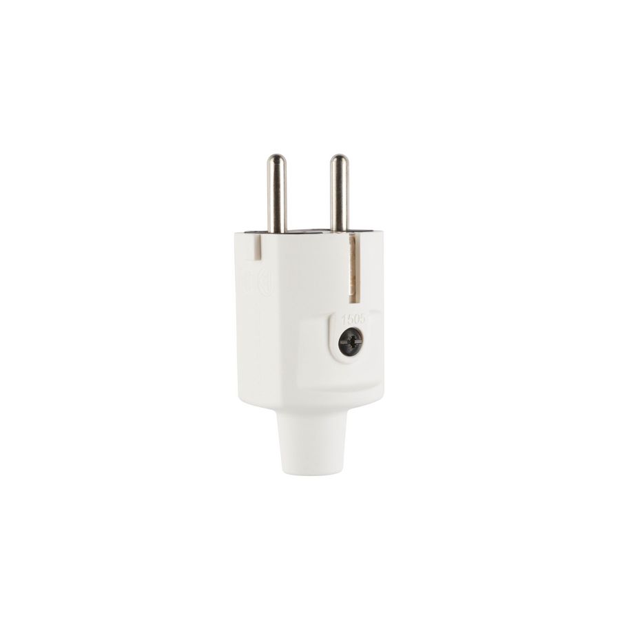 Geaarde stekker compact SCHUKO TPE wit IP20 type1505