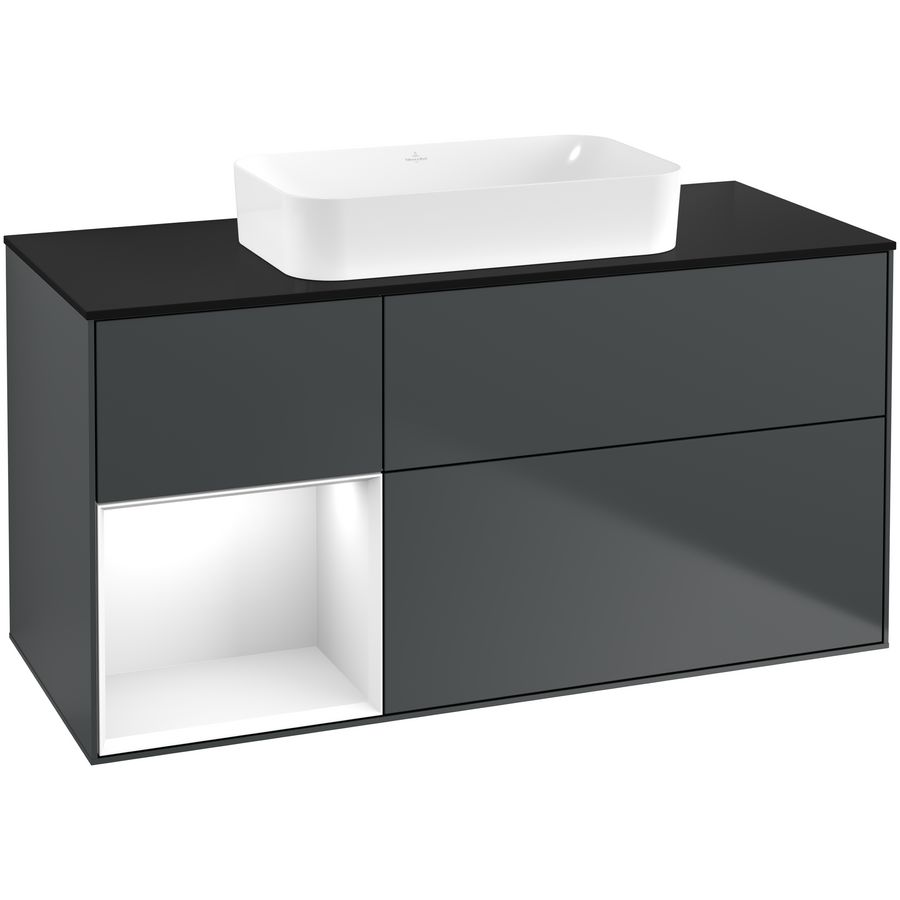Wastafelonderkast Finion 1200x603x501mm Mid.Blue Matt Lacquer F702GFHG