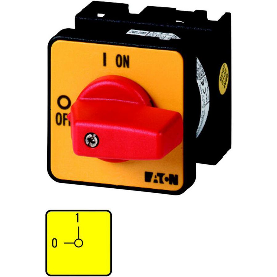 Aan-Uit-schakelaar 3-polig +N 20A Nood-Uit-functie 90° inb 5,5kW