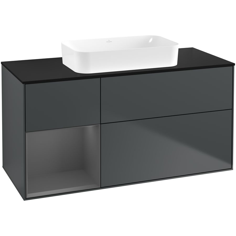 Wastafelonderkast Finion 1200x603x501mm Mid.Blue Matt Lacquer F702GKHG