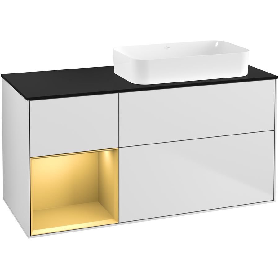 Wastafelonderkast Finion 1200x603x501mm White Matt Lacquer F682HFMT