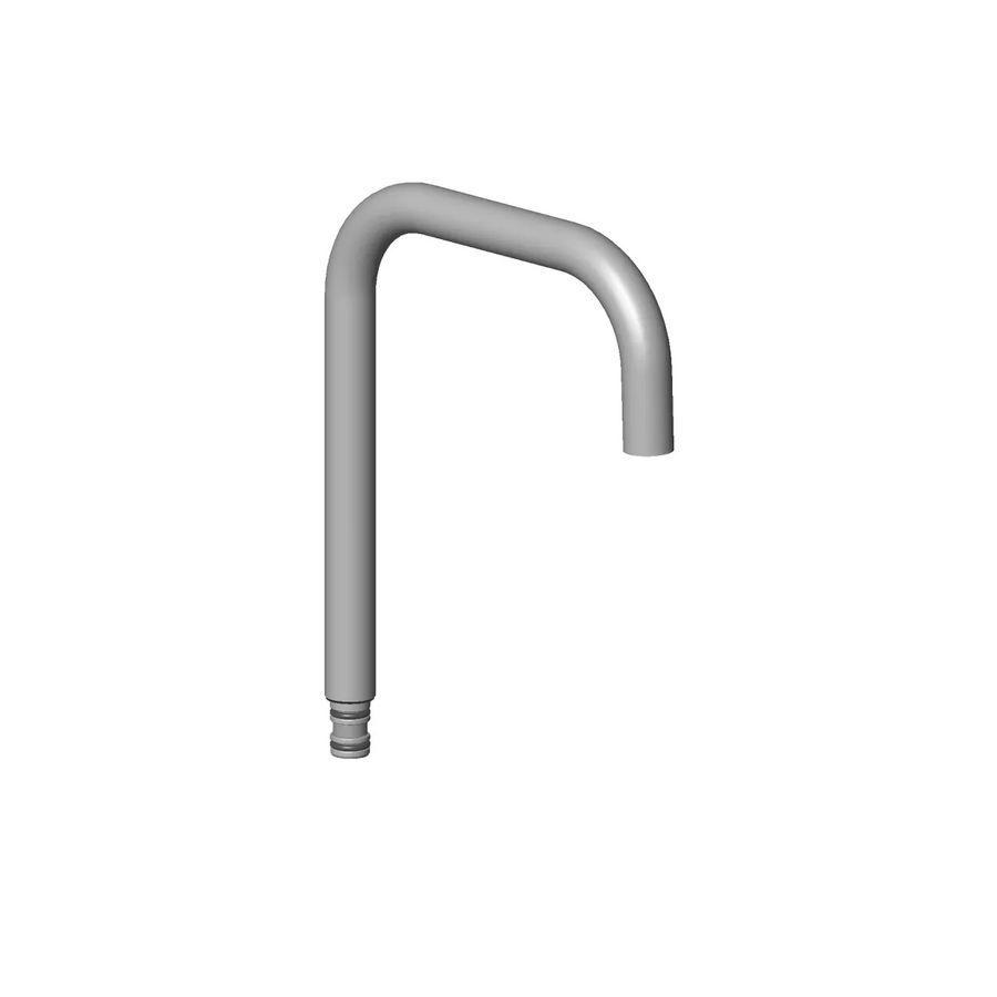 Uitloop hoekig 165mm, 4,54l/min. chr