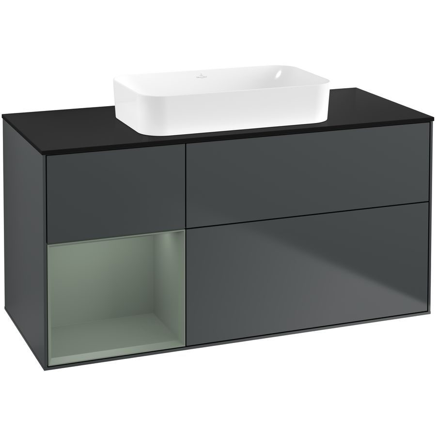 Wastafelonderkast Finion 1200x603x501mm Mid.Blue Matt Lacquer F702GMHG