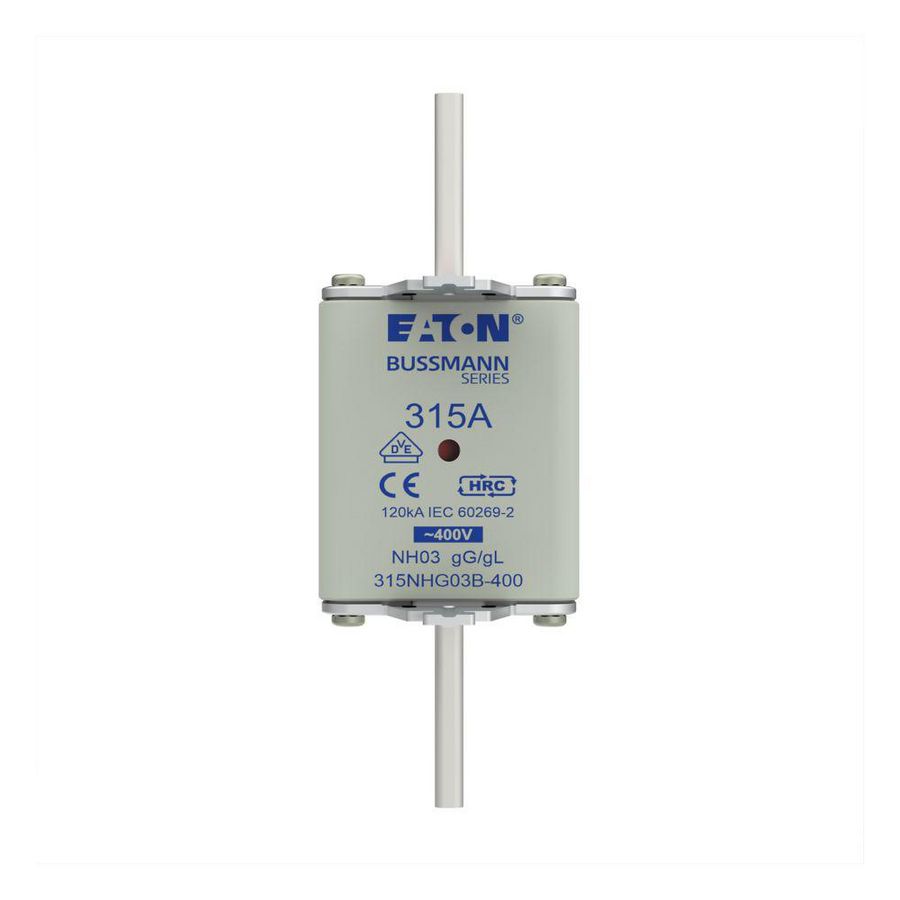 Zekering laagsp. 315A AC 400V NH03 gL/gG dubbele mel VVE=3