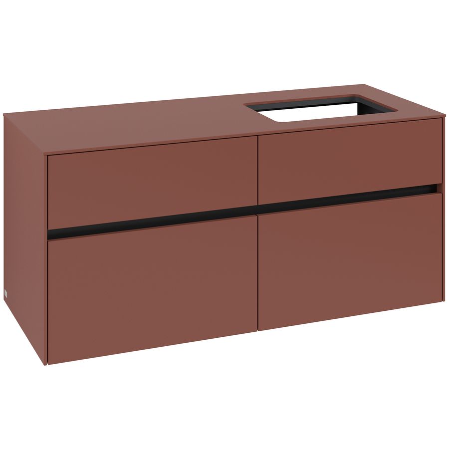 Wastafelonderkast Collaro 1200x548x500mm Wine Red C11400AH