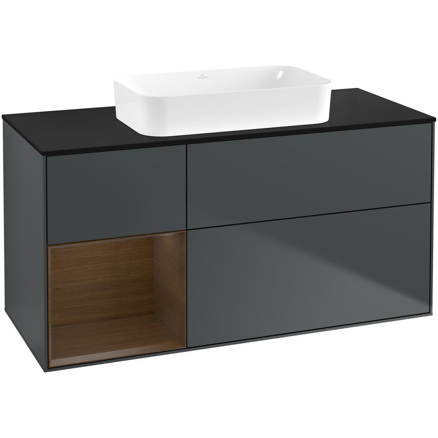 Wastafelonderkast Finion 1200x603x501mm Mid.Blue Matt Lacquer F702GNHG