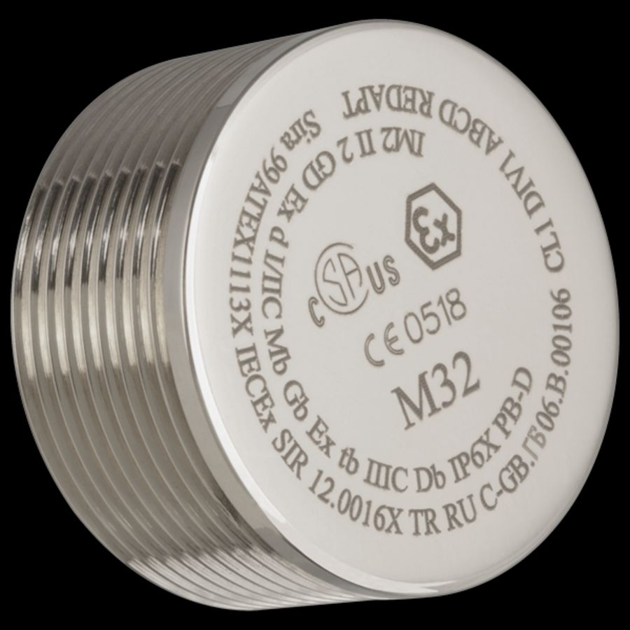 Exd brass plug type B M20 nickel plated