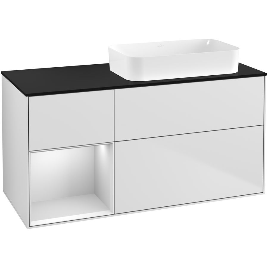 Wastafelonderkast Finion 1200x603x501mm White Matt Lacquer F682MTMT