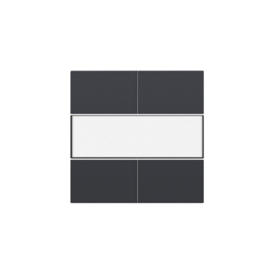 Afwerkingsset 4-voudige pot.vrij knop 24V tekstveld anthraci