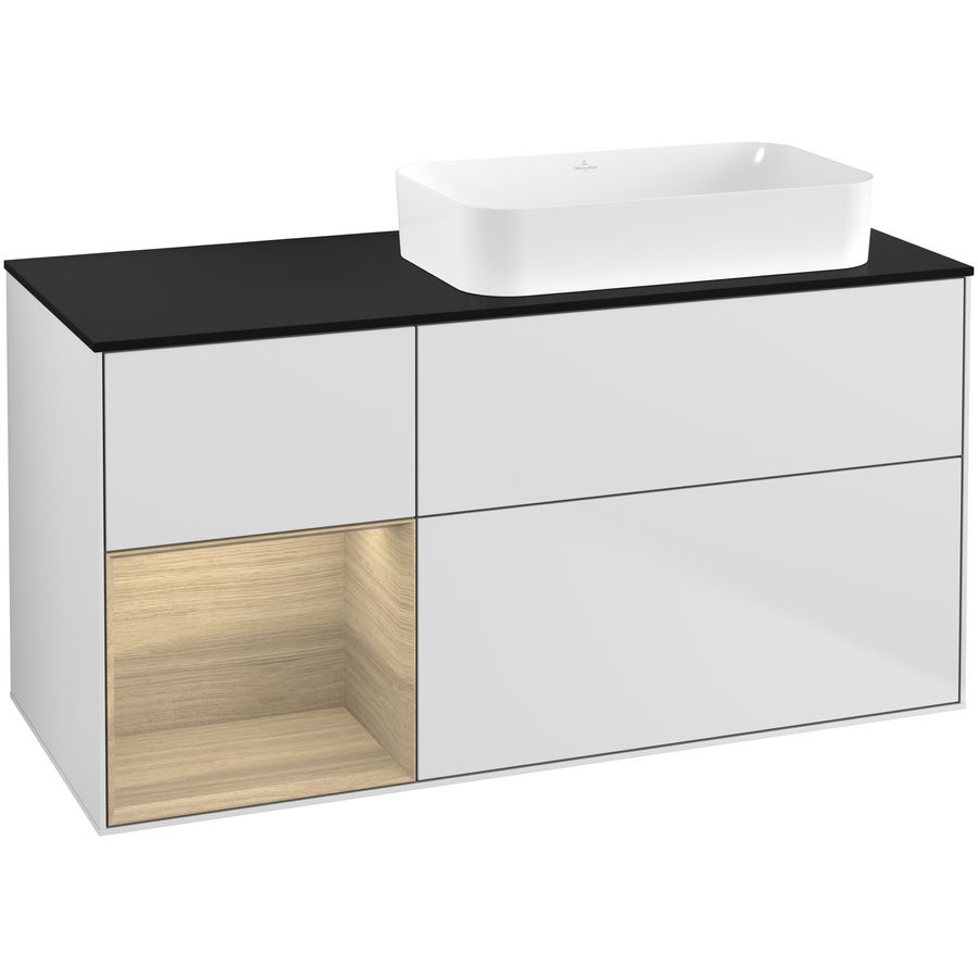 Wastafelonderkast Finion 1200x603x501mm White Matt Lacquer F682PCMT