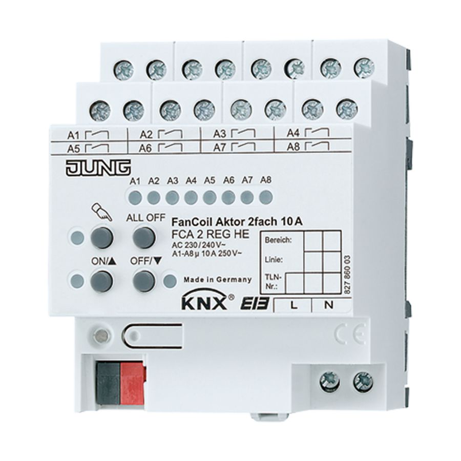 Verwarmingsactor fancoilactor 2-voudig KNX