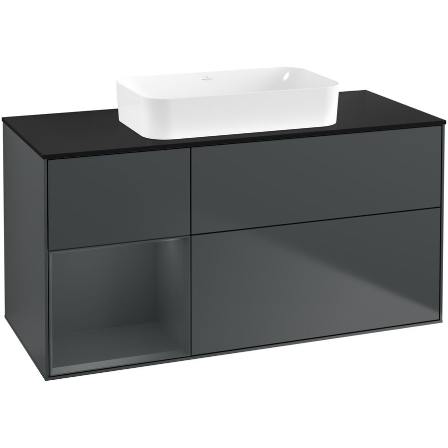 Wastafelonderkast Finion 1200x603x501mm Mid.Blue Matt Lacquer F702HGHG