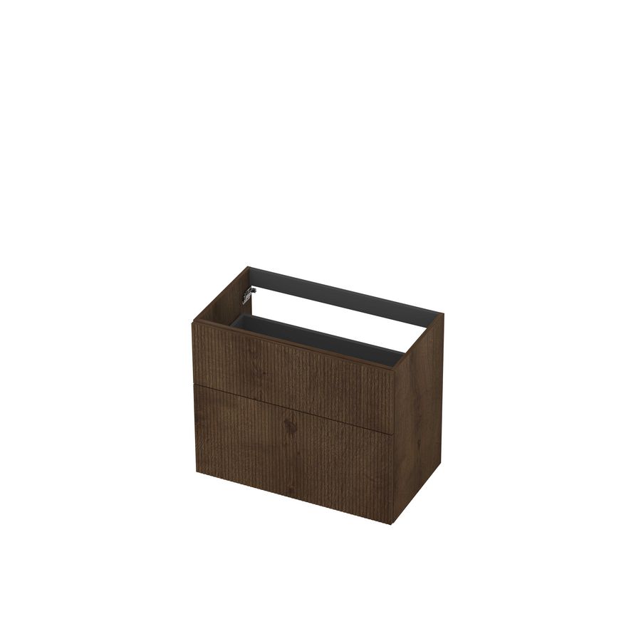 Onderkast 2L a-sym fineer gefreesd tbv greep 80cm chocolate