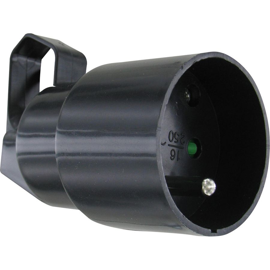 Contrastekker PA SH kunststof uittrekoog zij-invoer zw VVE=5