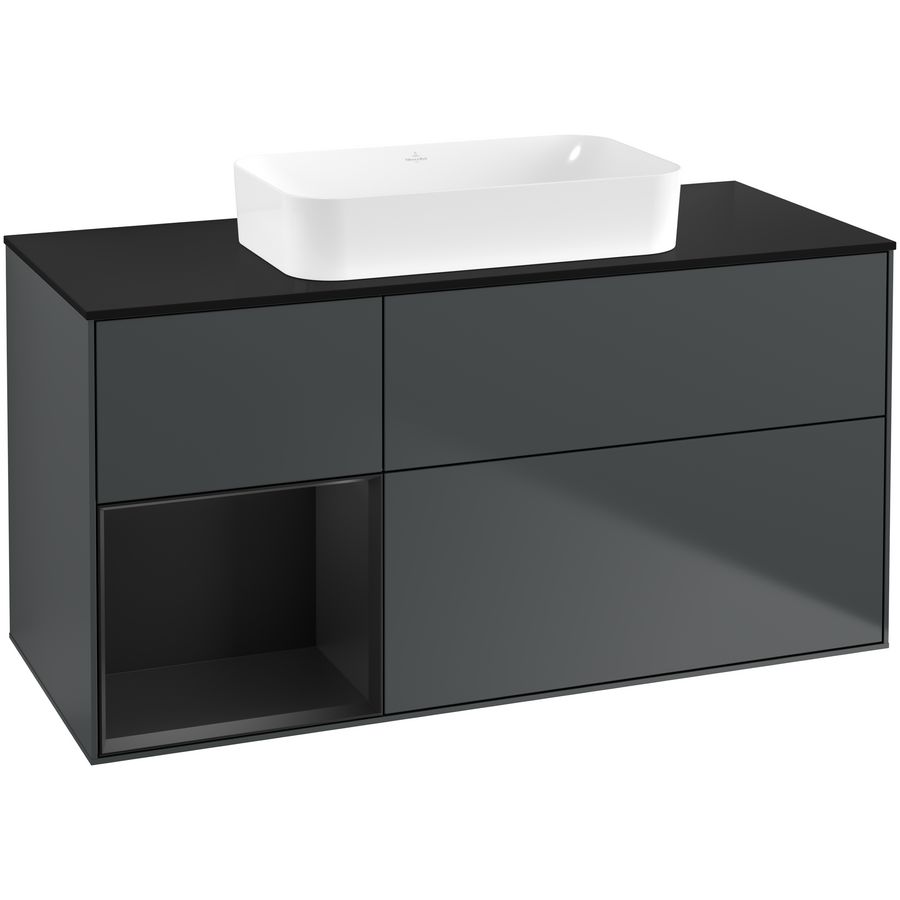 Wastafelonderkast Finion 1200x603x501mm Mid.Blue Matt Lacquer F702PDHG