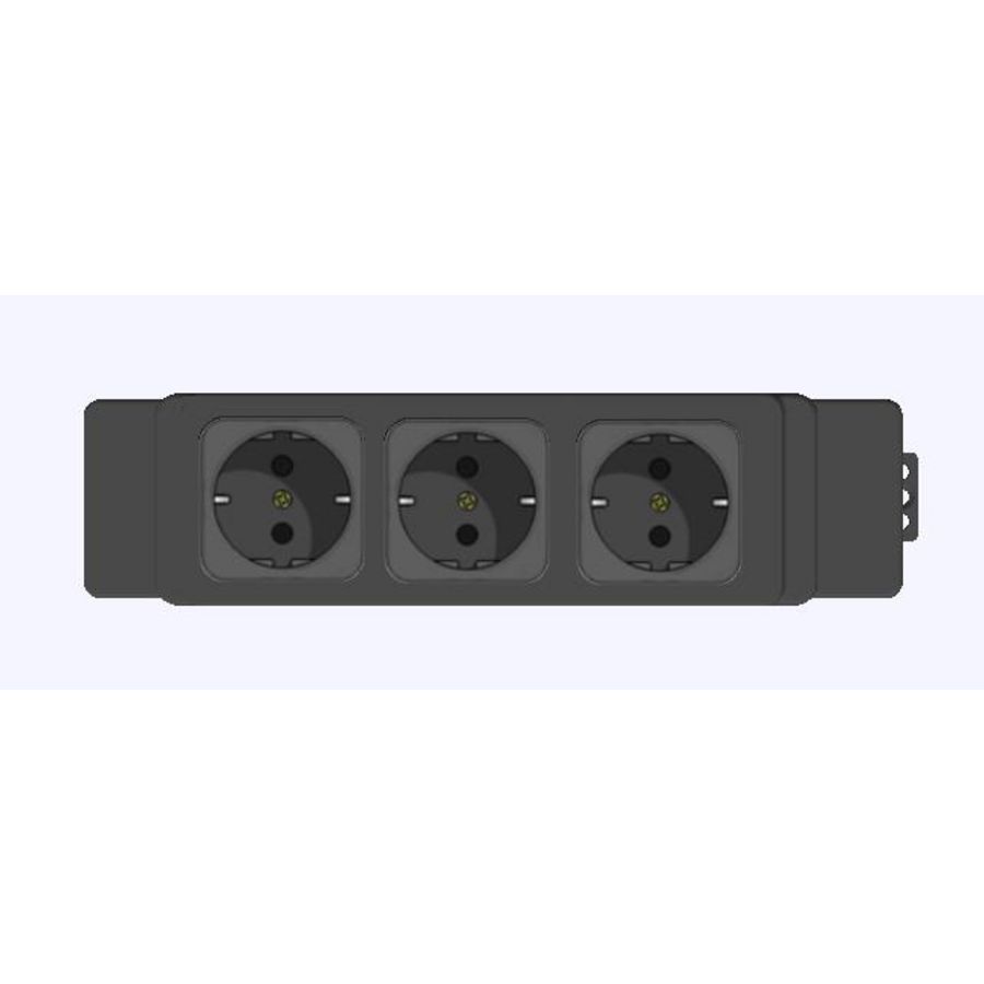 Contactdooscombinatie Netbox 3x230v GST18/3 in/out zwart