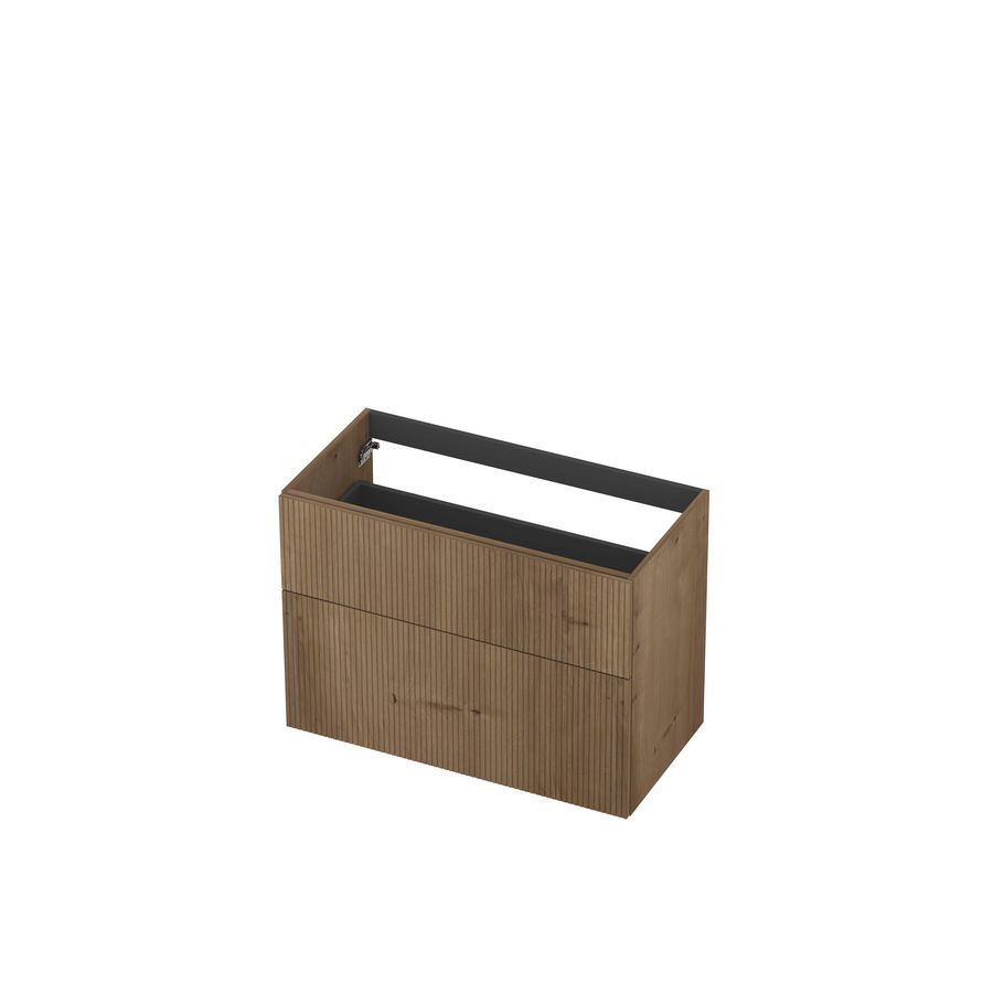 Onderkast 2L a-sym fineer gefreesd tbv greep 90cm ash grey