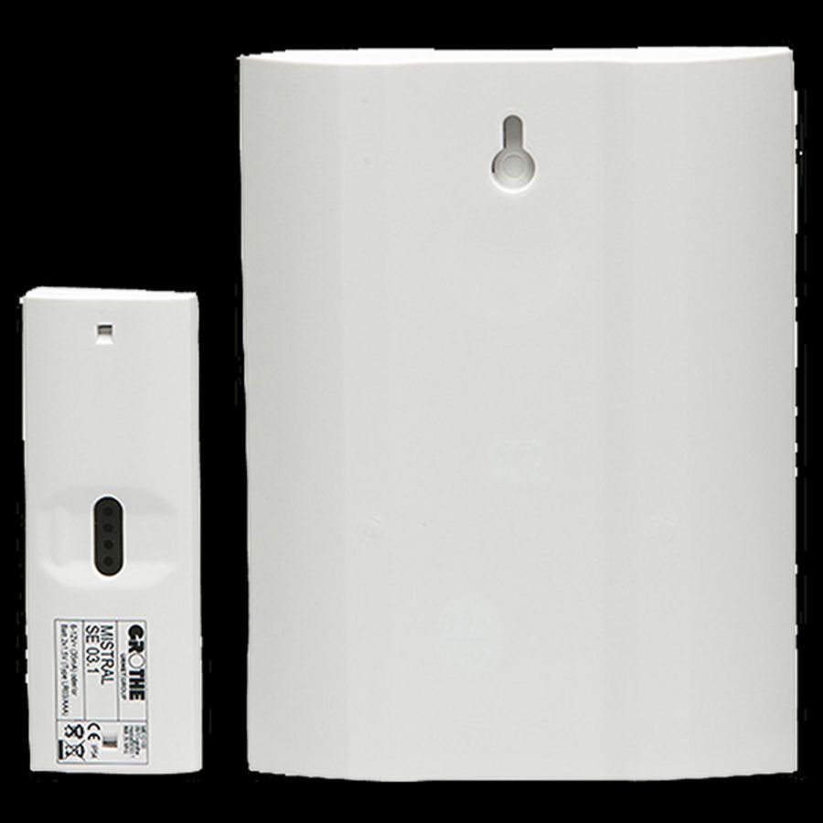 Draadloze gong incl. beldrukker/zender met flits 500m.