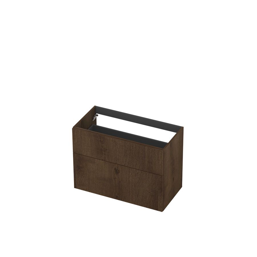 Onderkast 2L a-sym fineer gefreesd tbv greep 90cm chocolate