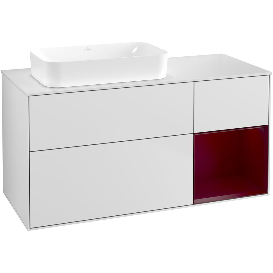 Wastafelonderkast Finion 1200x603x501mm White Matt Lacquer F691HBMT