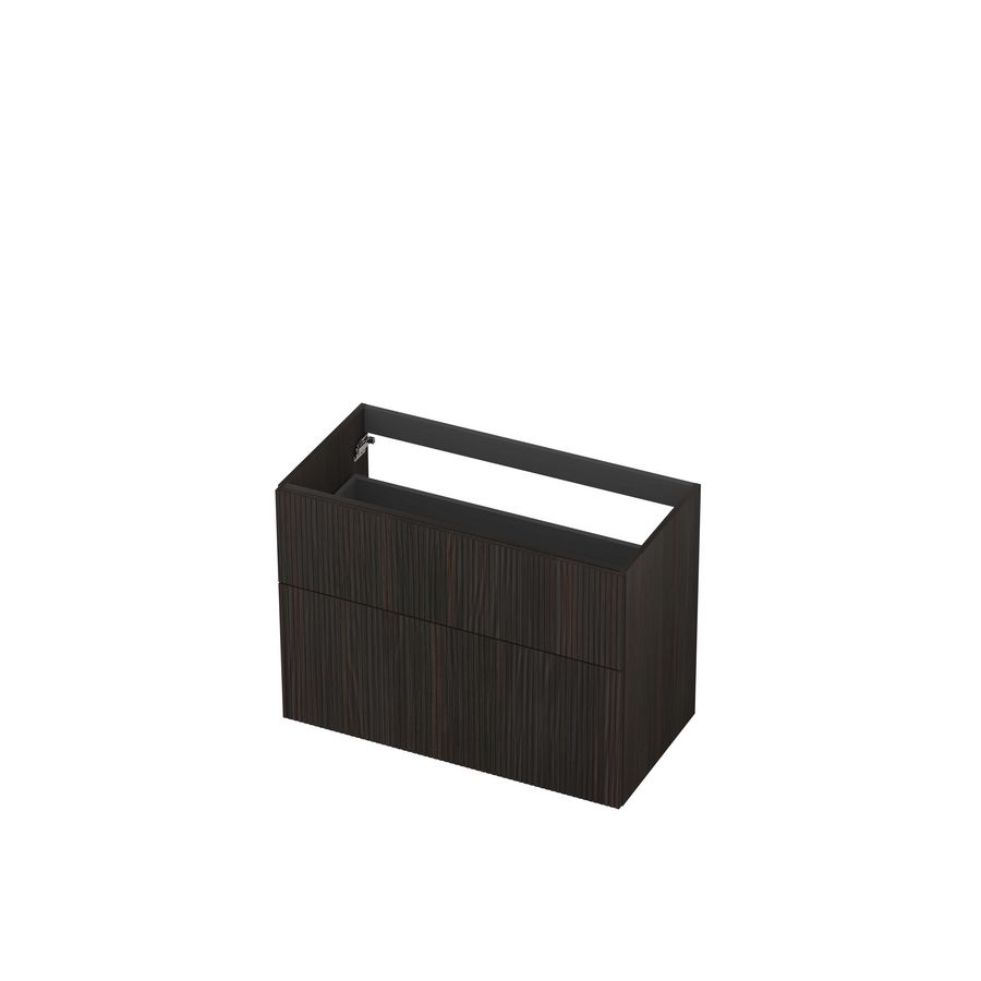Onderkast 2L a-sym fineer gefreesd tbv greep 90cm matt intens black