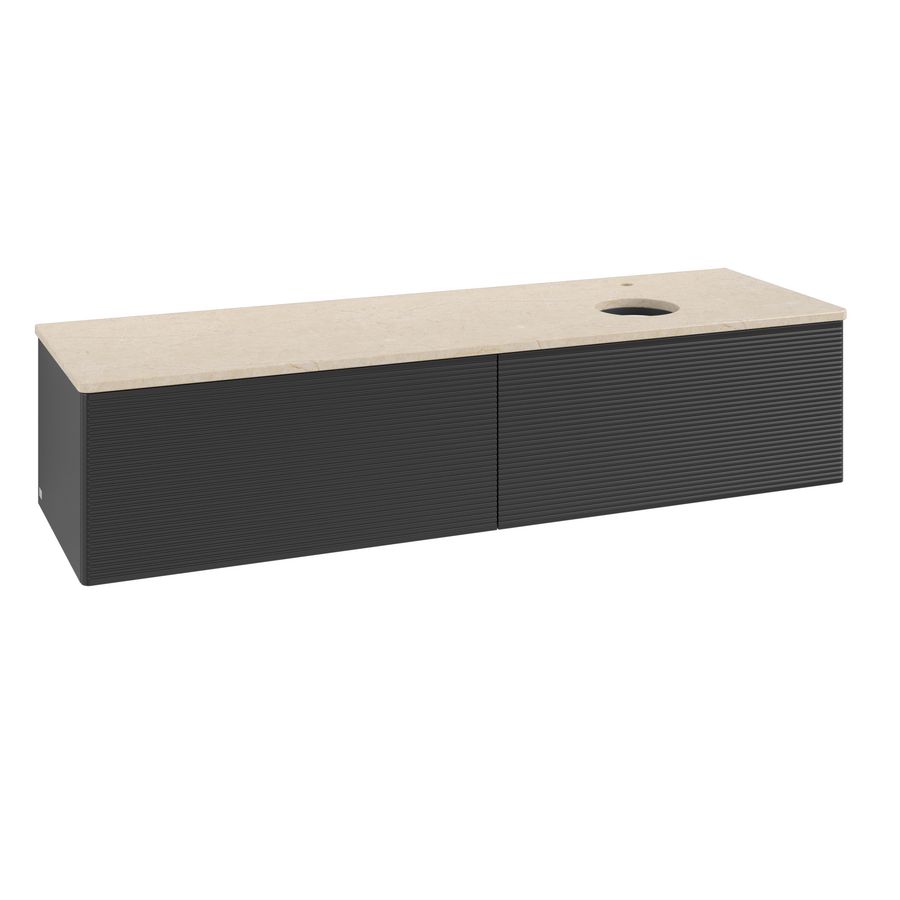 Wastafelonderkast Antao 1600x360x500mm Black Matt Lacquer L38153PD