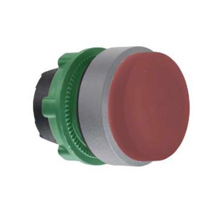 red projecting pushbutton head colour plated grey