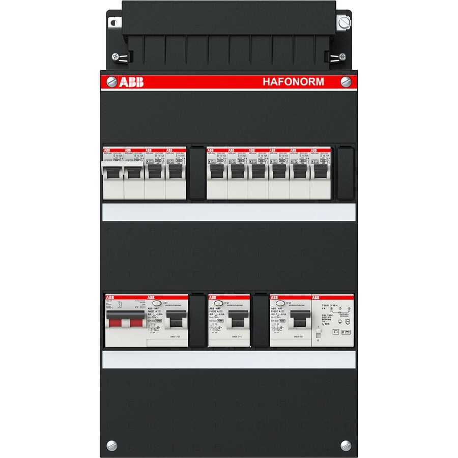 Installatiekast 8x achter 3x 30mA + FT + HS 1-f