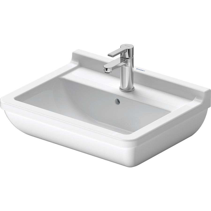 STARCK 3 #030055 wastafel 550mm wit met kraangat met overloop
