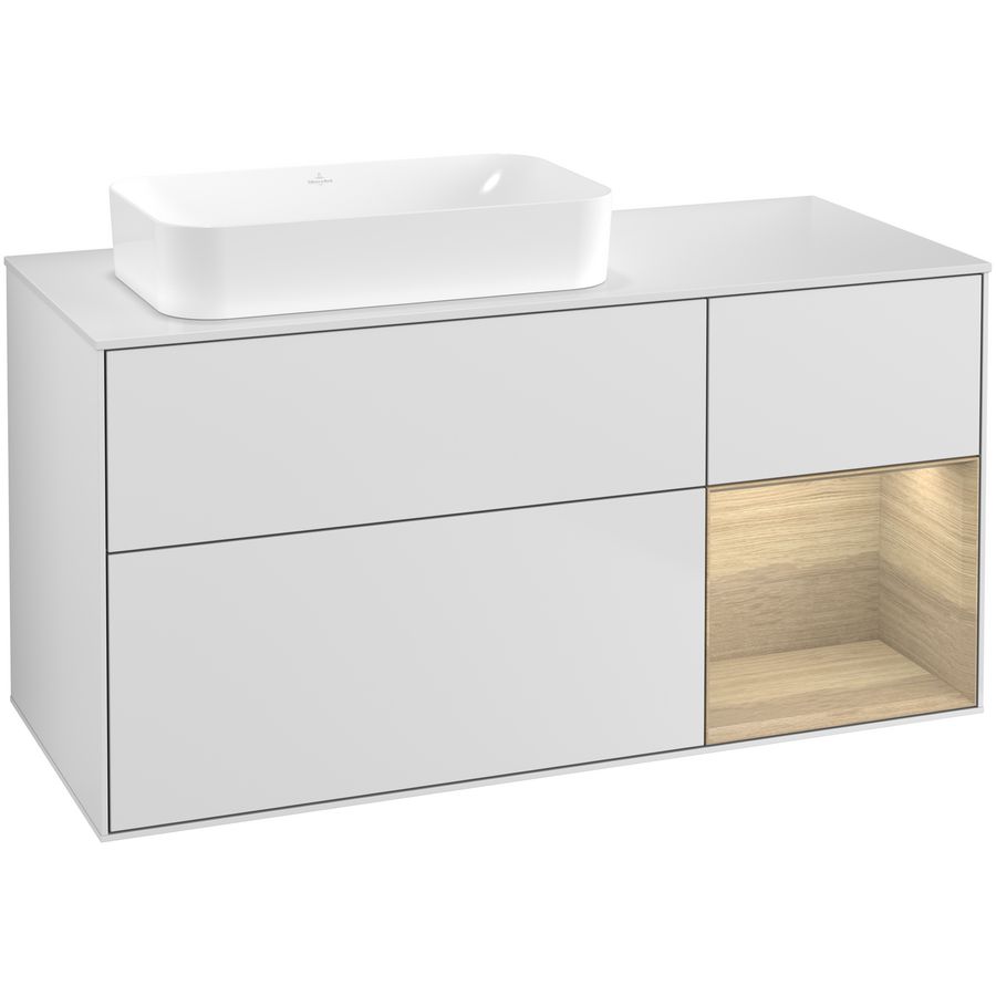 Wastafelonderkast Finion 1200x603x501mm White Matt Lacquer F691PCMT