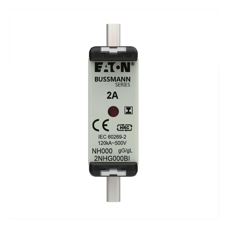 Zekering laagsp. 2A AC 500V NH000 gL/gG dubbele meld VVE=3