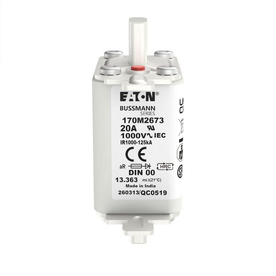 Zekering hoge snelheid 20A AC 1000V 125kA 00 aR IEC VVE=6