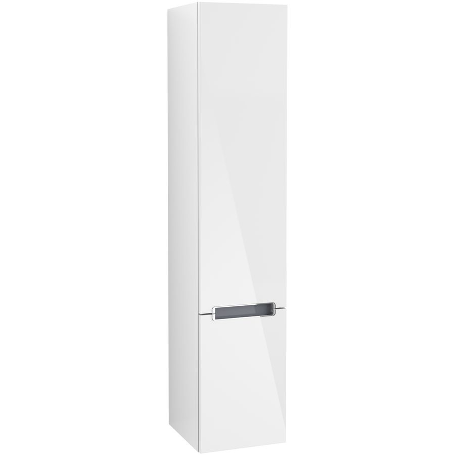 Subway 2.0 hoge badkast 350x1650x370mm wit hggl. 2xdeur RE