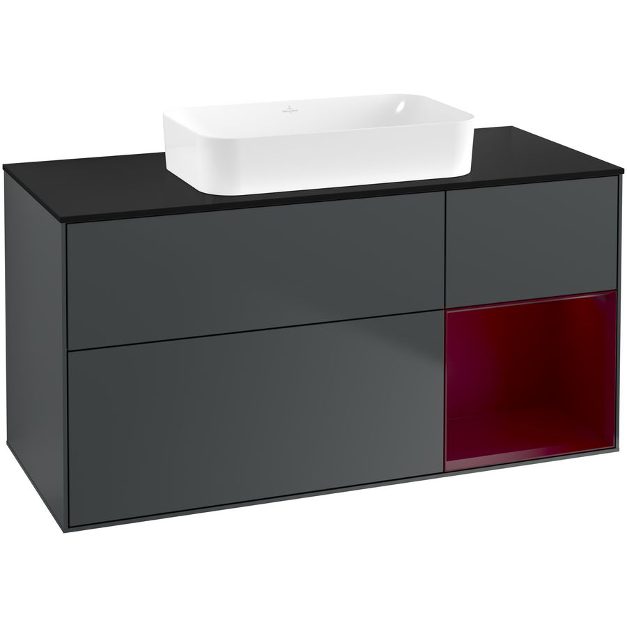 Wastafelonderkast Finion 1200x603x501mm Mid.Blue Matt Lacquer F712HBHG
