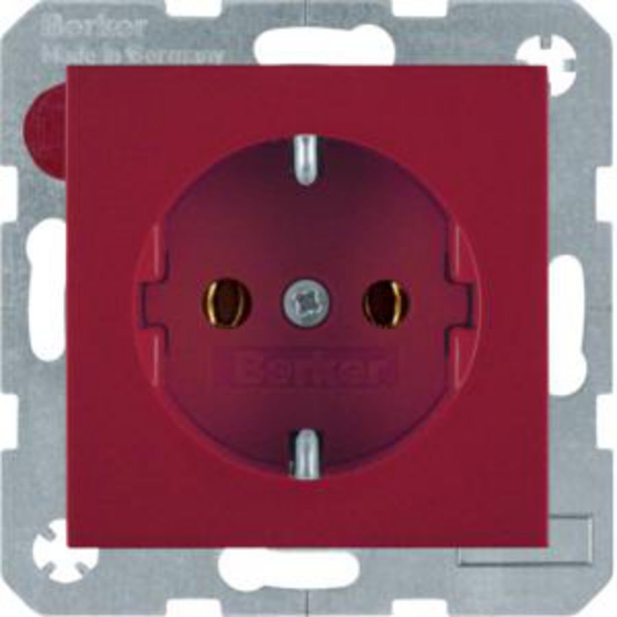 Wandcontactdoos RA schroef berker S.1/B.3/B.7 rood glans