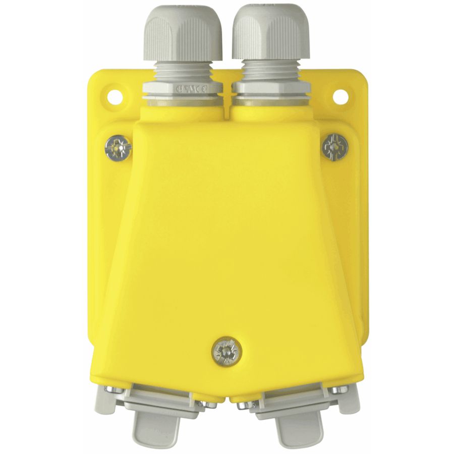 Datacom contactdoos flensdoos IP67 geel VVE=10