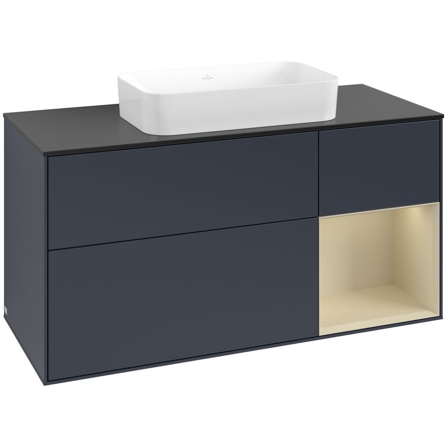 Wastafelonderkast Finion 1200x603x501mm Mid.Blue Matt Lacquer F712HJHG