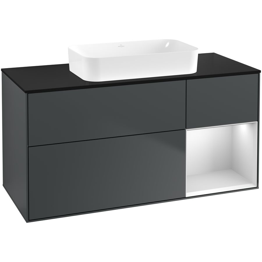 Wastafelonderkast Finion 1200x603x501mm Mid.Blue Matt Lacquer F712MTHG