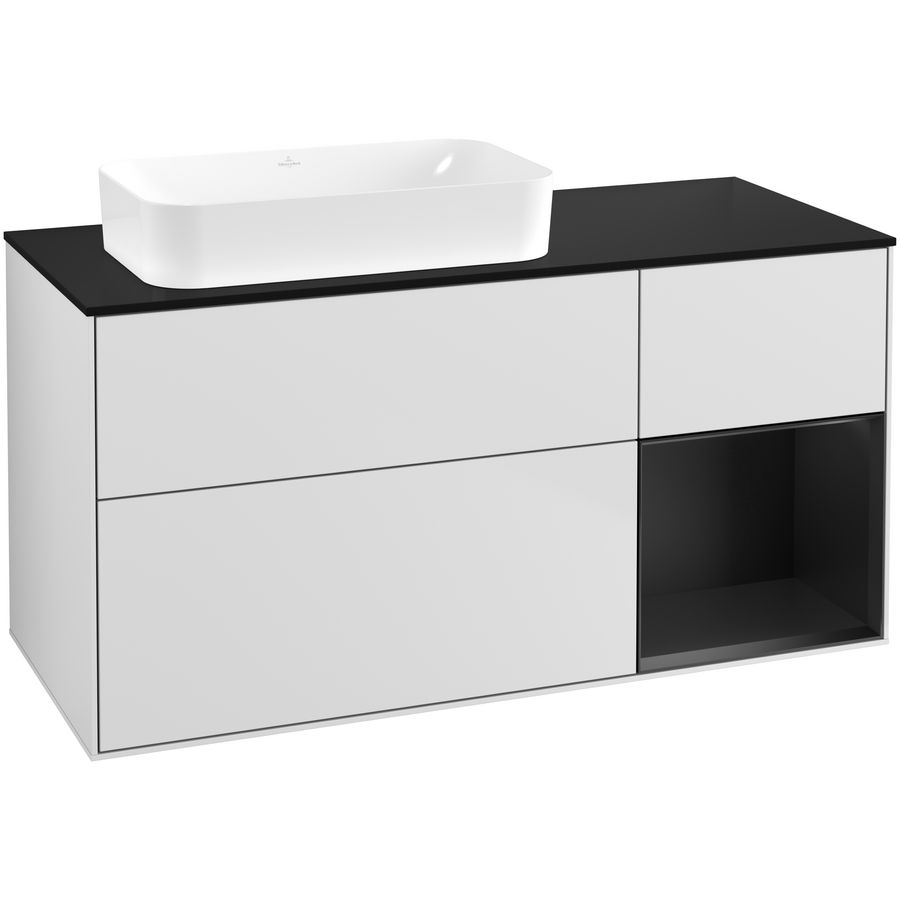 Wastafelonderkast Finion 1200x603x501mm White Matt Lacquer F692PDMT