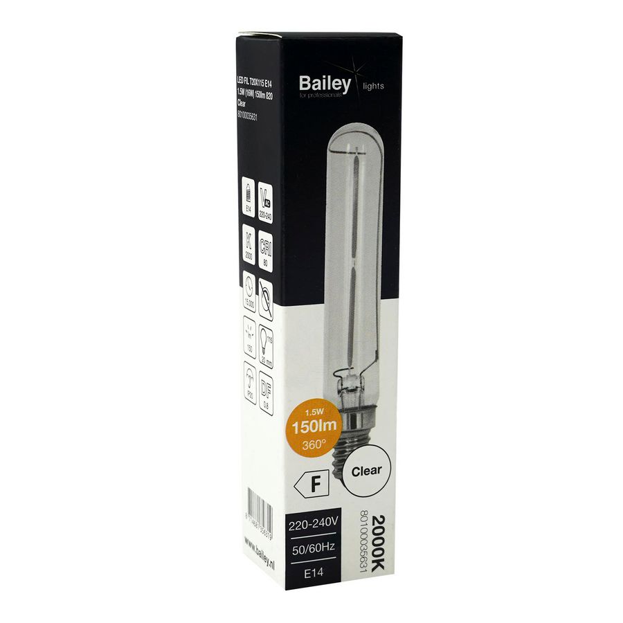 LED-lamp T20x115 FIL E14 1.5W 16W 150lm 820 helder