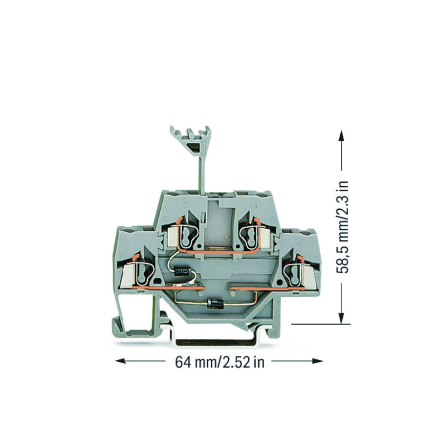 Moduleklem 2-etage + 2 dioden 1N4007 280-941/281-492 VVE=50