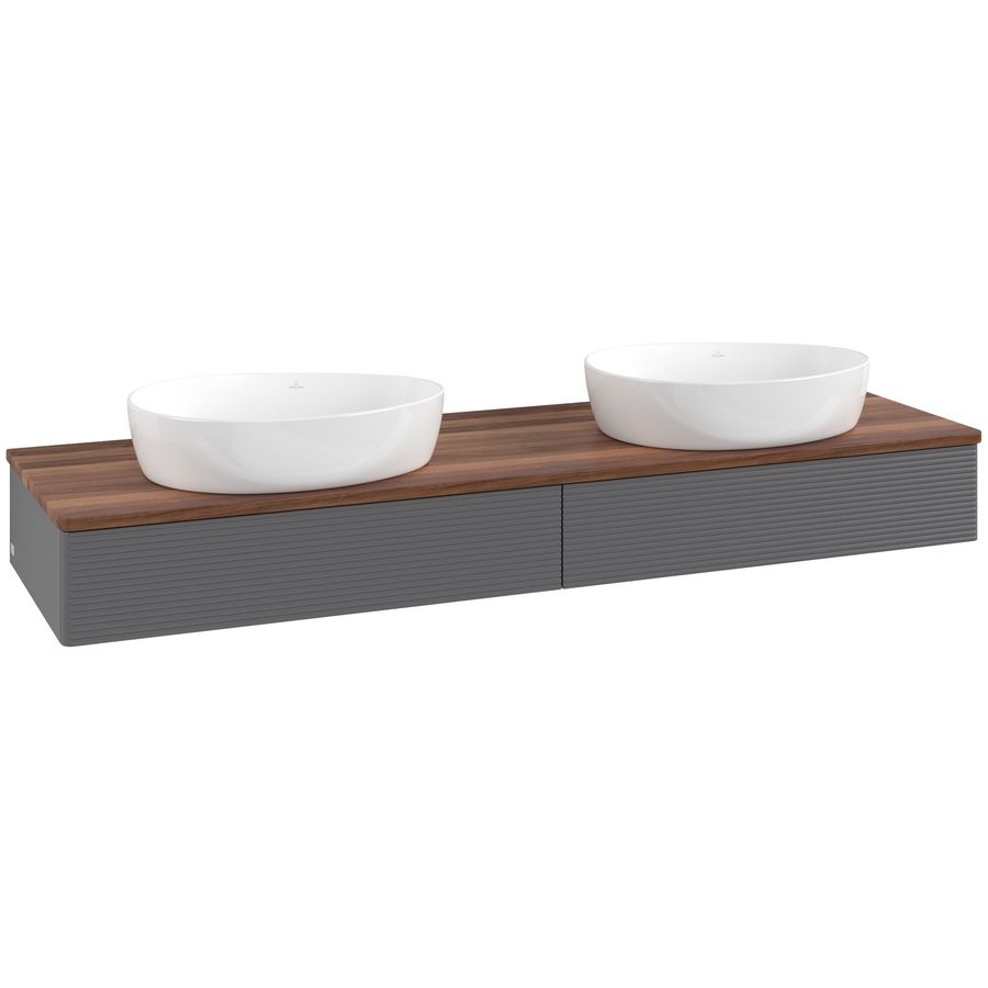 Wastafelonderkast Antao 1600x190x500mm Antr. Matt Lacquer L17112GK