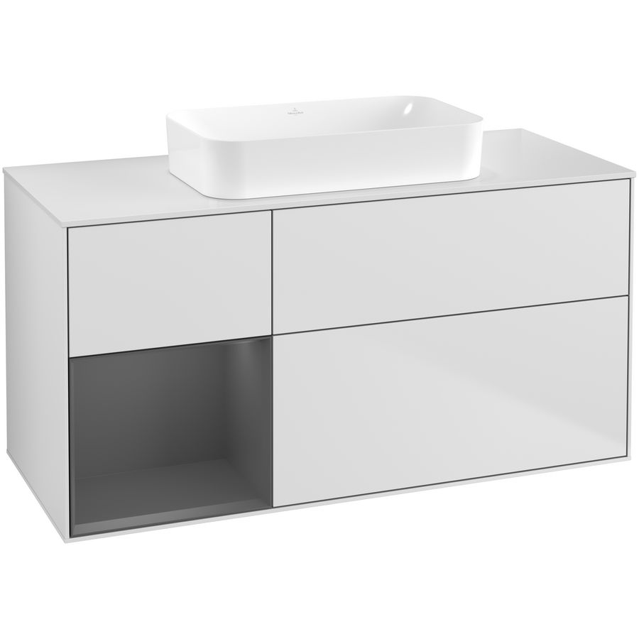 Wastafelonderkast Finion 1200x603x501mm White Matt Lacquer F701GKMT