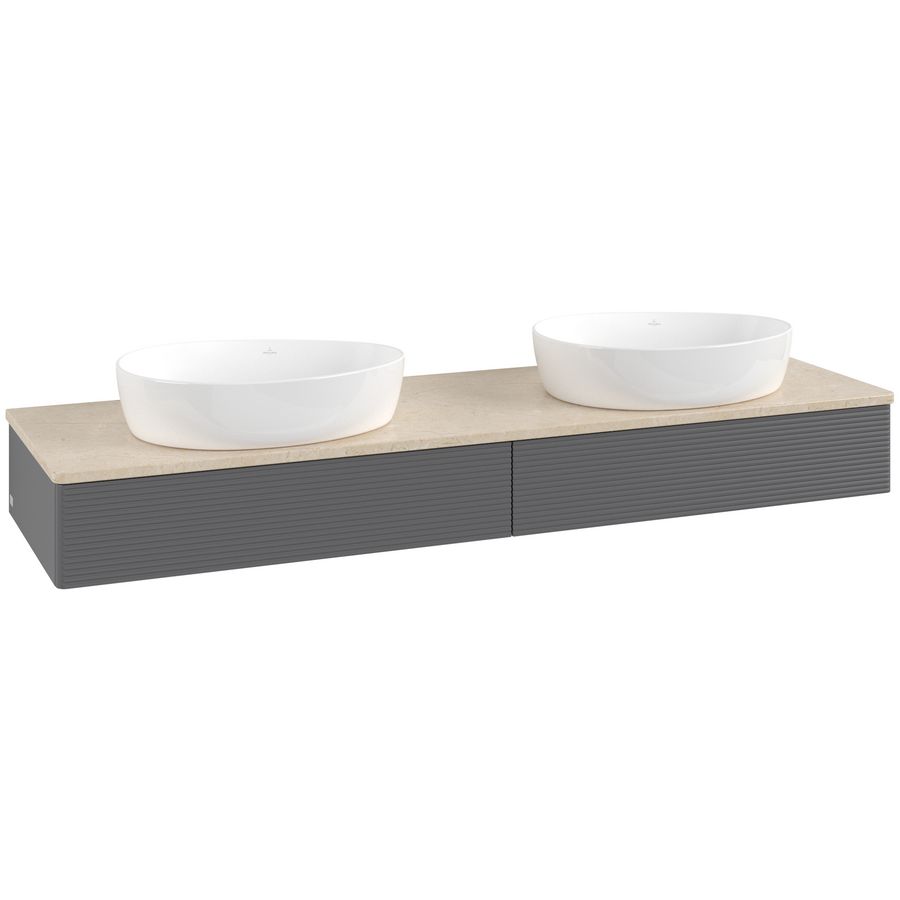 Wastafelonderkast Antao 1600x190x500mm Antr. Matt Lacquer L17113GK