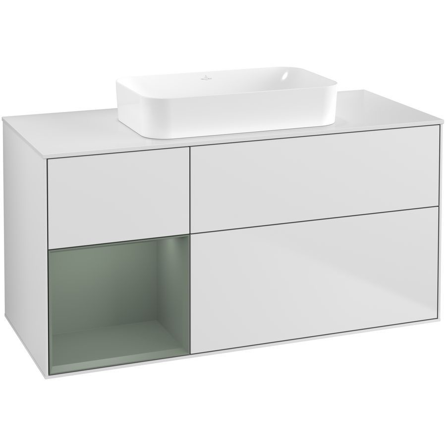 Wastafelonderkast Finion 1200x603x501mm White Matt Lacquer F701GMMT