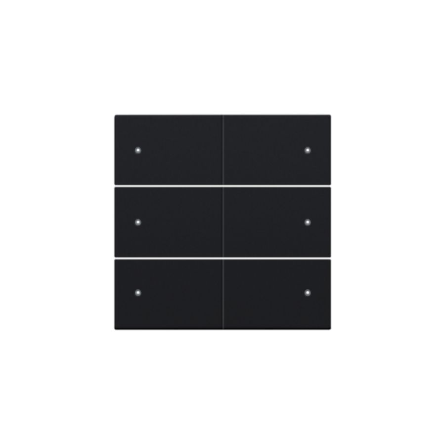 Afwerkingsset 6-voudige pot.vrij knop 24V Led black