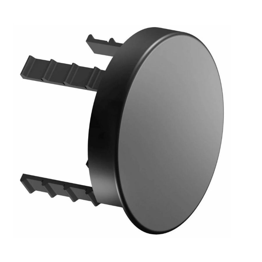 Afdekkap chroom/zwart geborsteld voor buisonderbreker (rond) 90mm