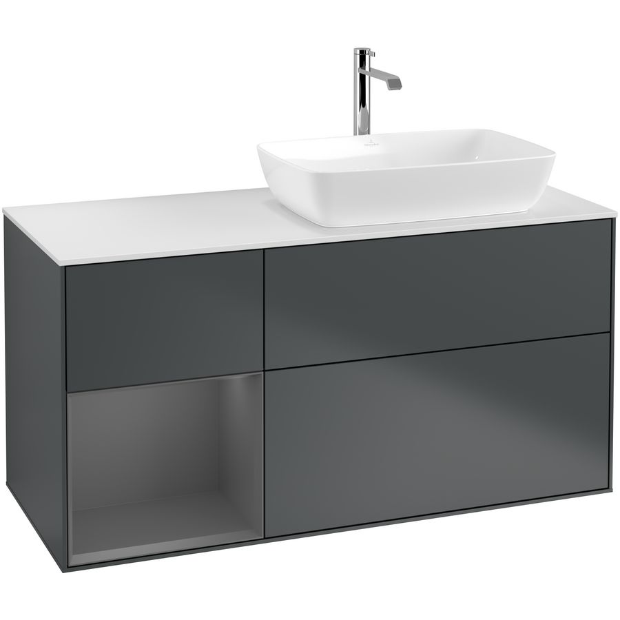 Wastafelonderkast Finion 1200x603x501mm Mid.Blue Matt Lacquer F801GKHG